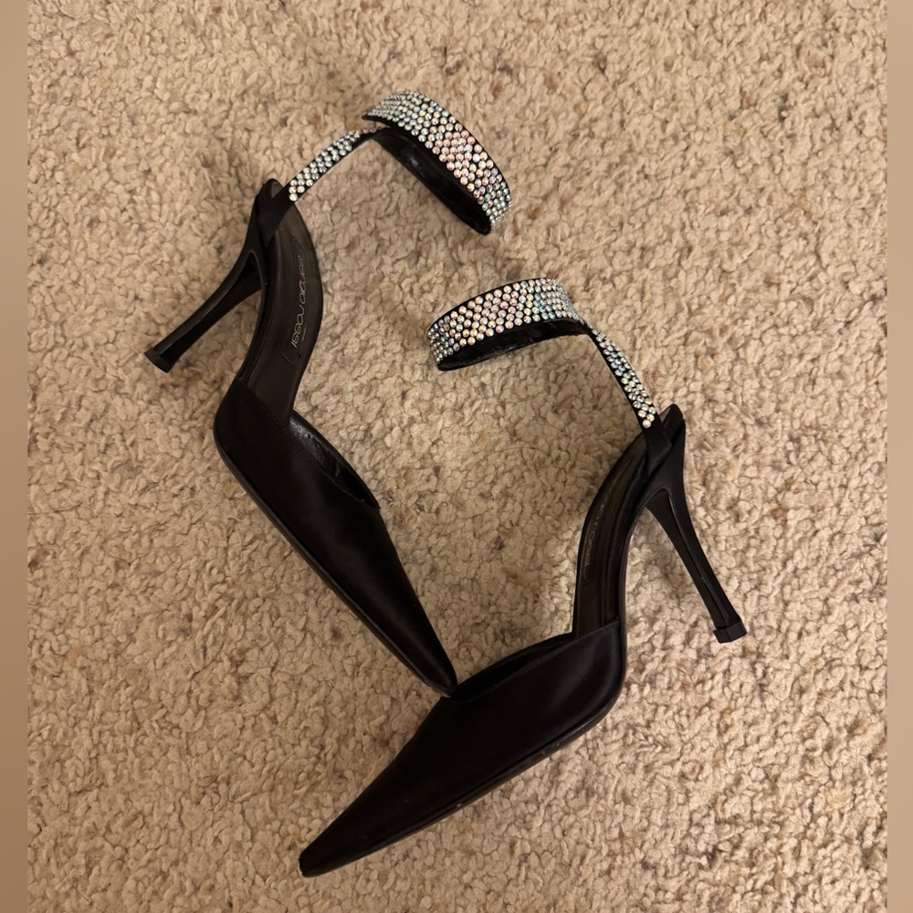 Elegant Sergio Rossi Swarovski Crystal Strap Pointed Pumps EU 37 - Picture 4 of 9